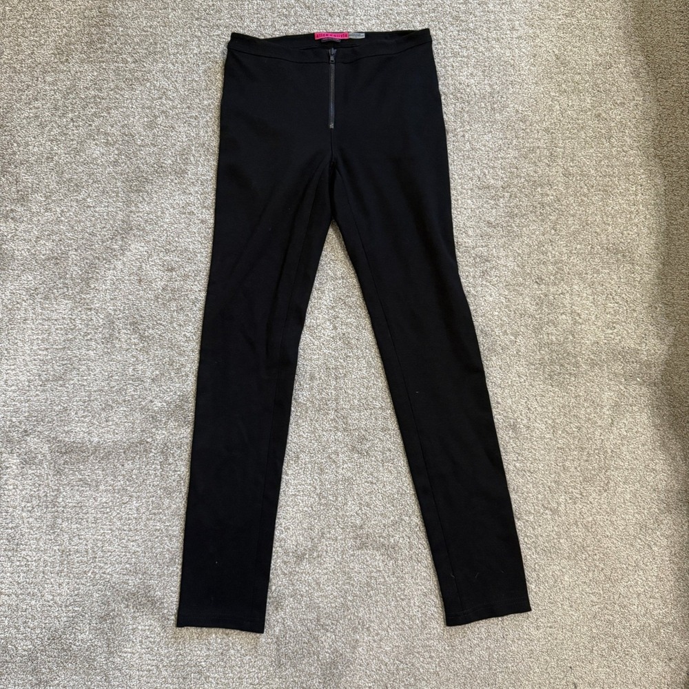 Alice + Olivia Black Ponte Legging Women's Size 4 Zip Front USA Made 90s - Picture 5 of 11